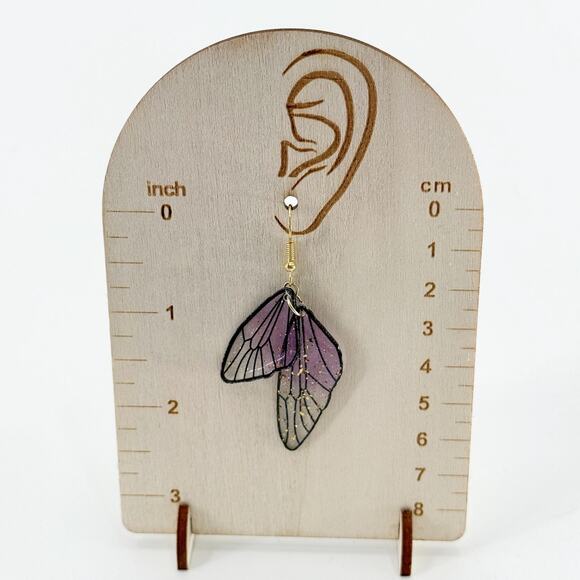 Butterfly Wings Earrings, Enchanted Fairy Wing, Mother's Day Jewelry, Butterfly - Picture 3 of 3